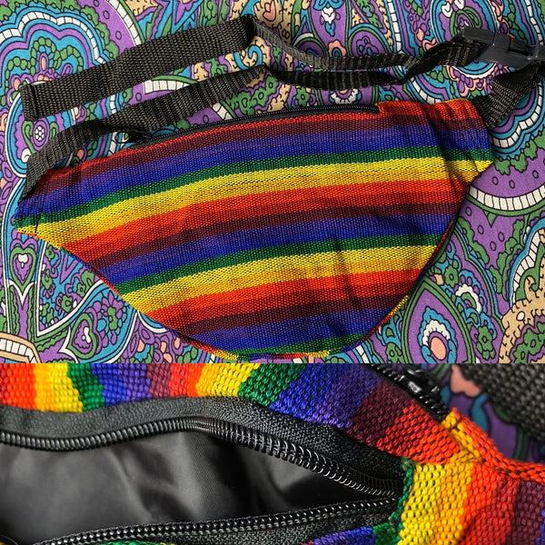 Woven Fanny Pack (Bright Rainbow)