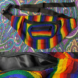 Woven Fanny Pack (Bright Rainbow)