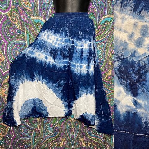 Blue/White Dropped Crotch Harem Pants