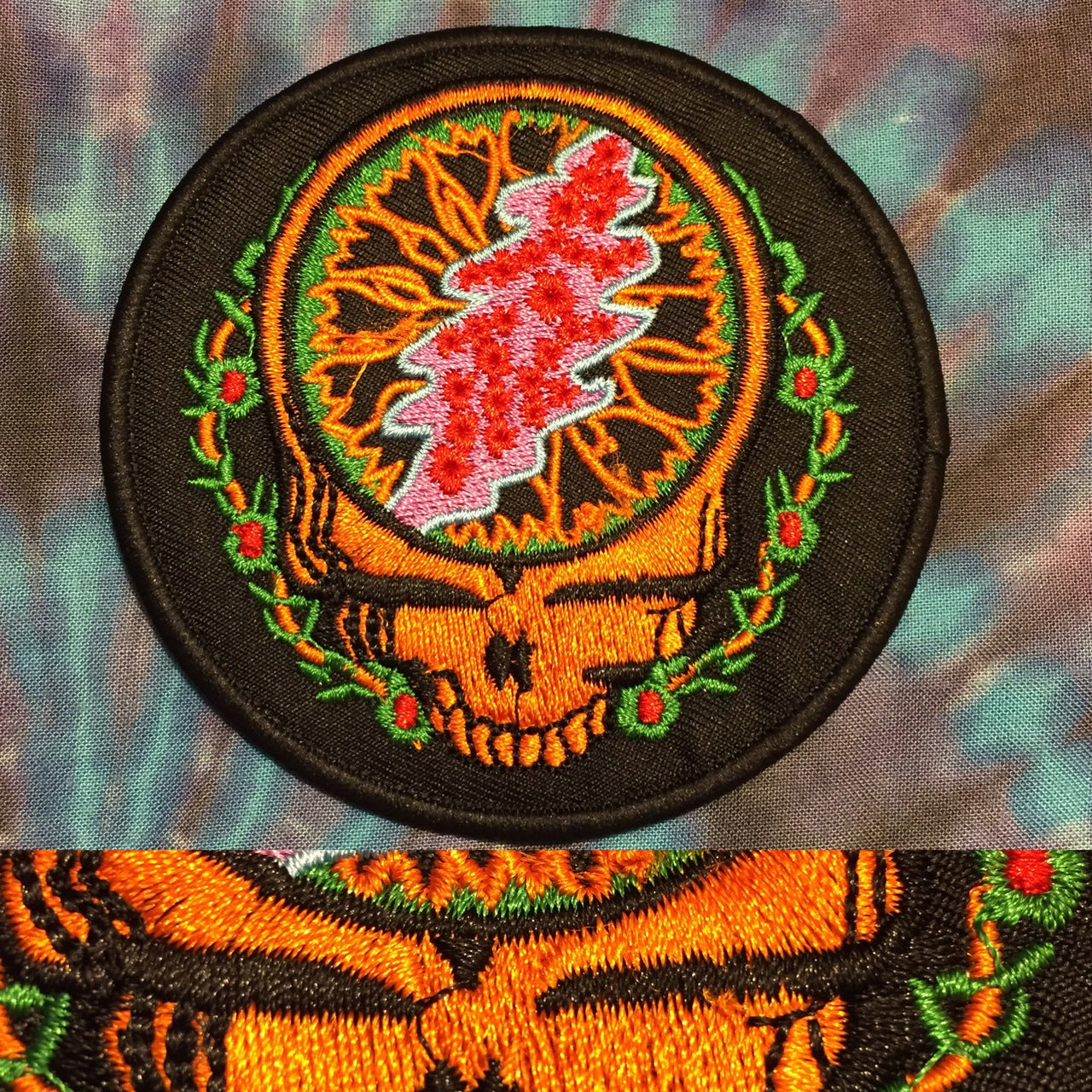 Grateful Dead Orange Stealie Patch 3.5"