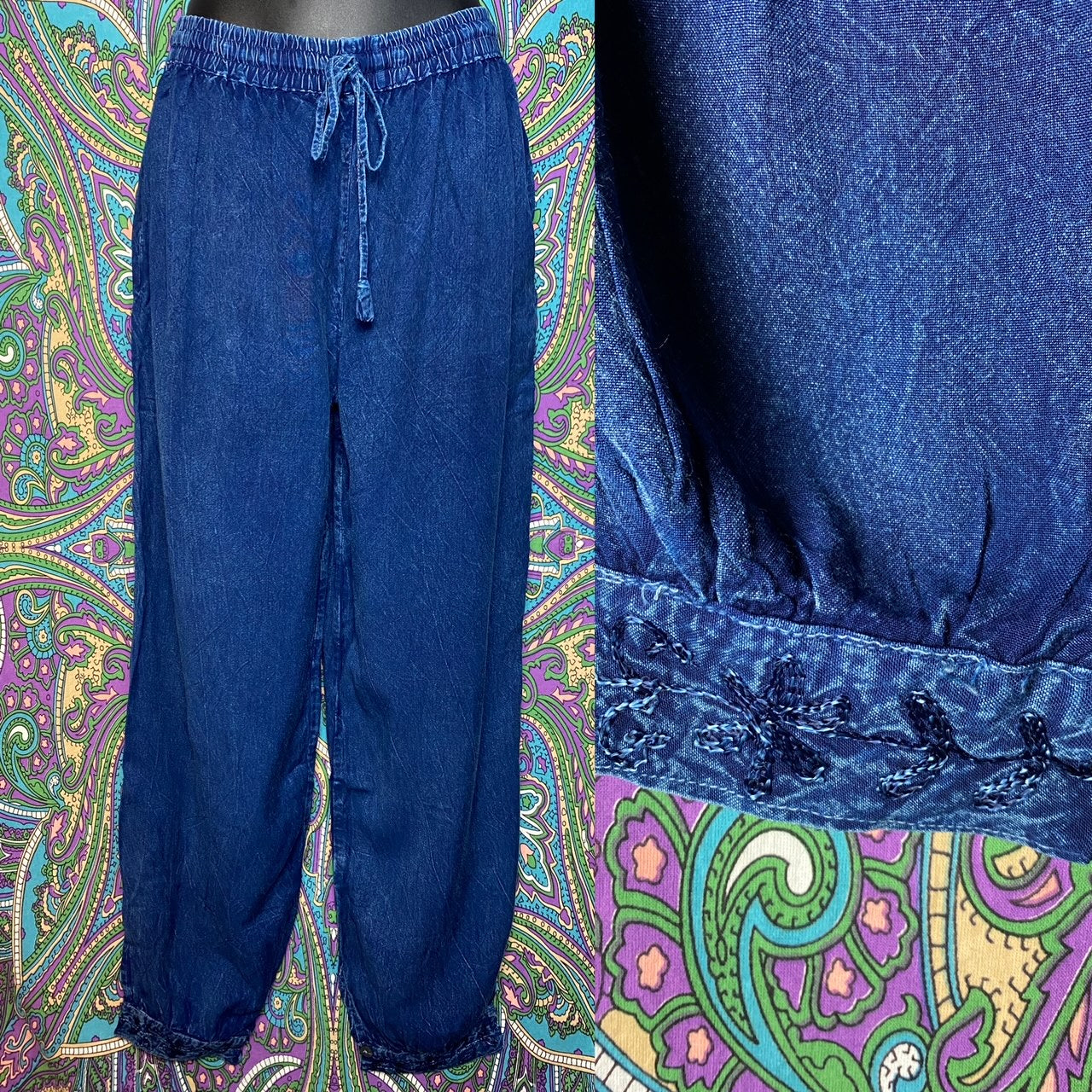 Blue Pocket Harem Pants