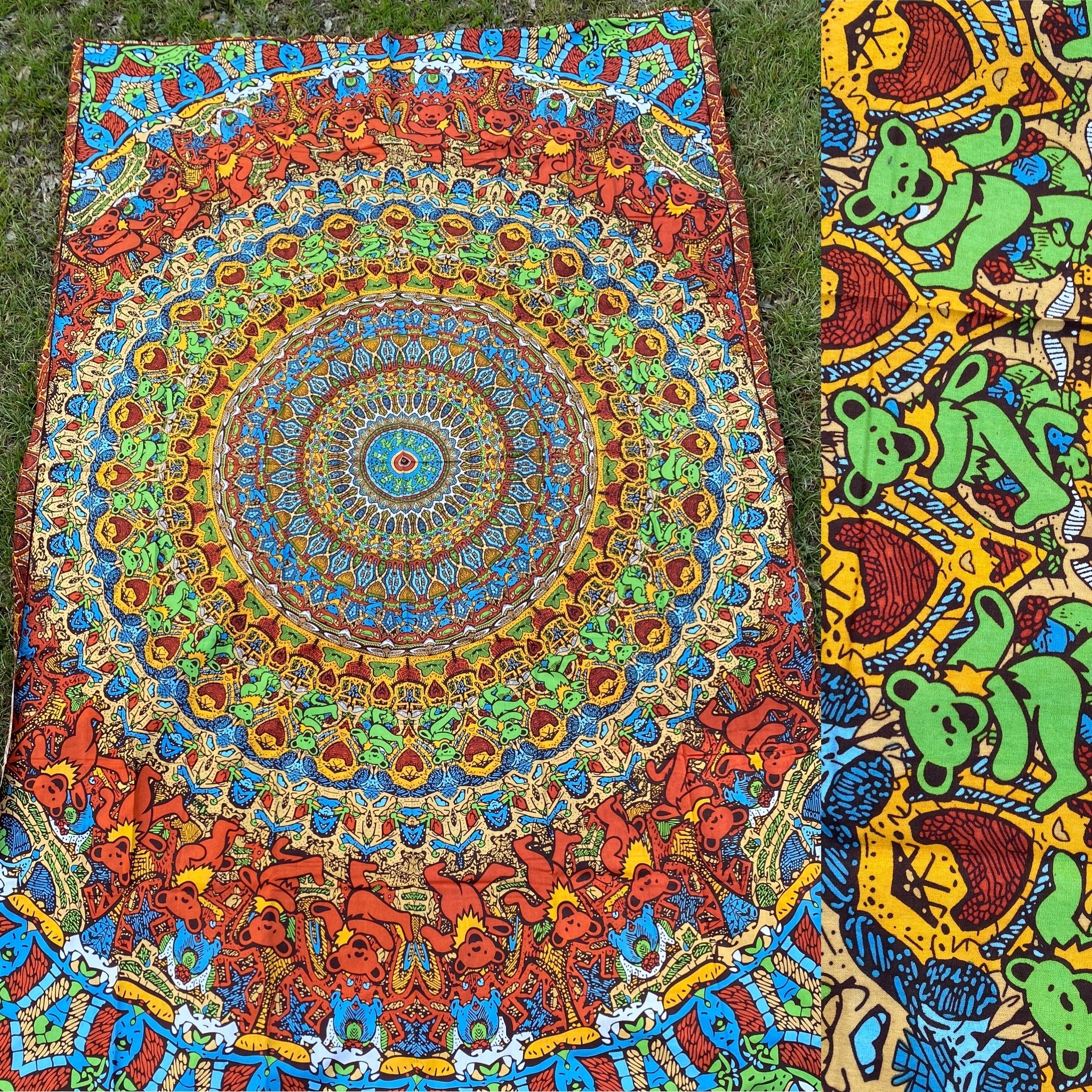 3D Mandala Bears Tapestry