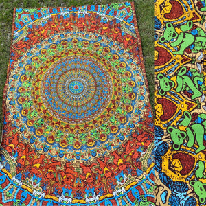 3D Mandala Bears Tapestry