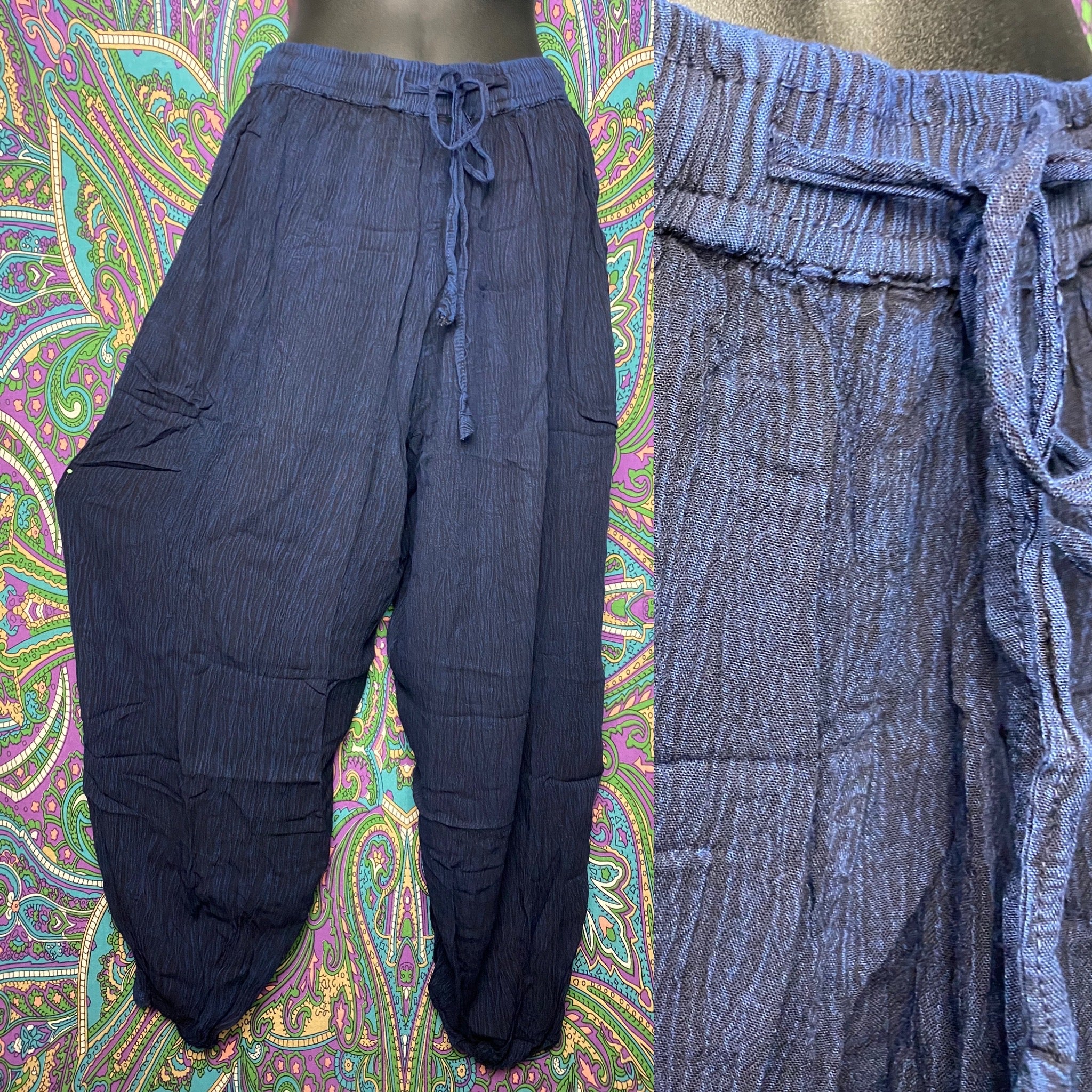 Navy Pocket Harem Pants