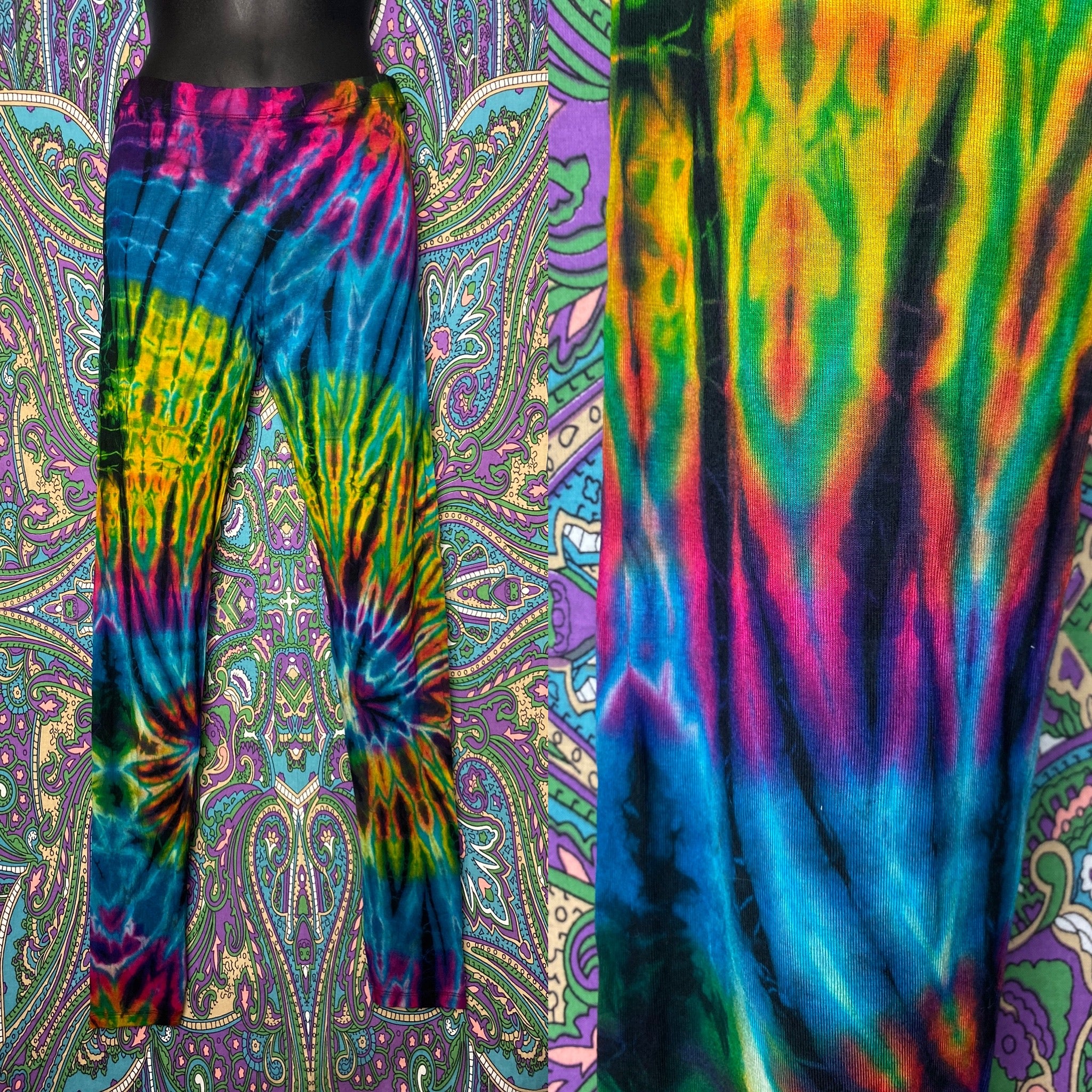 Blue Rainbow Tie dye leggings
