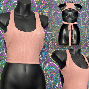 Tie back crop - Dusty Rose
