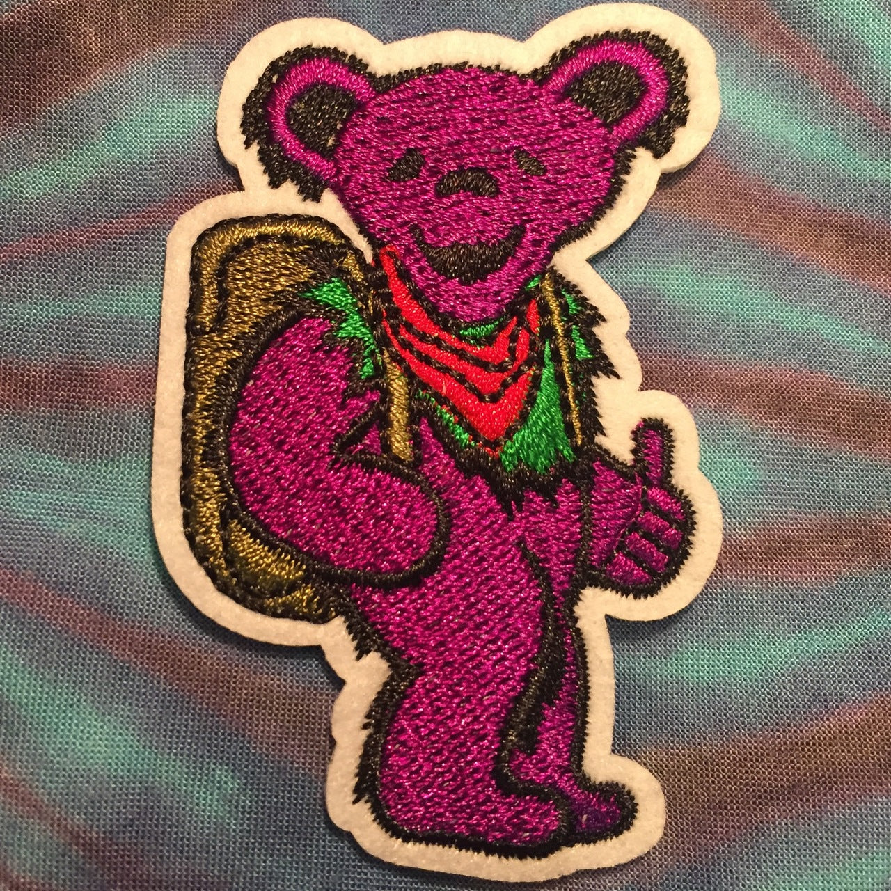 Purple Backpacking Bear Patch 3"